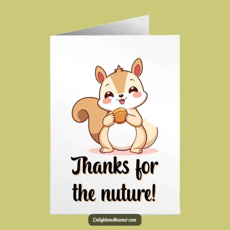 Free Printable Thank You Card: Squirrel Spirit Funny Downloadable Greeting Gift