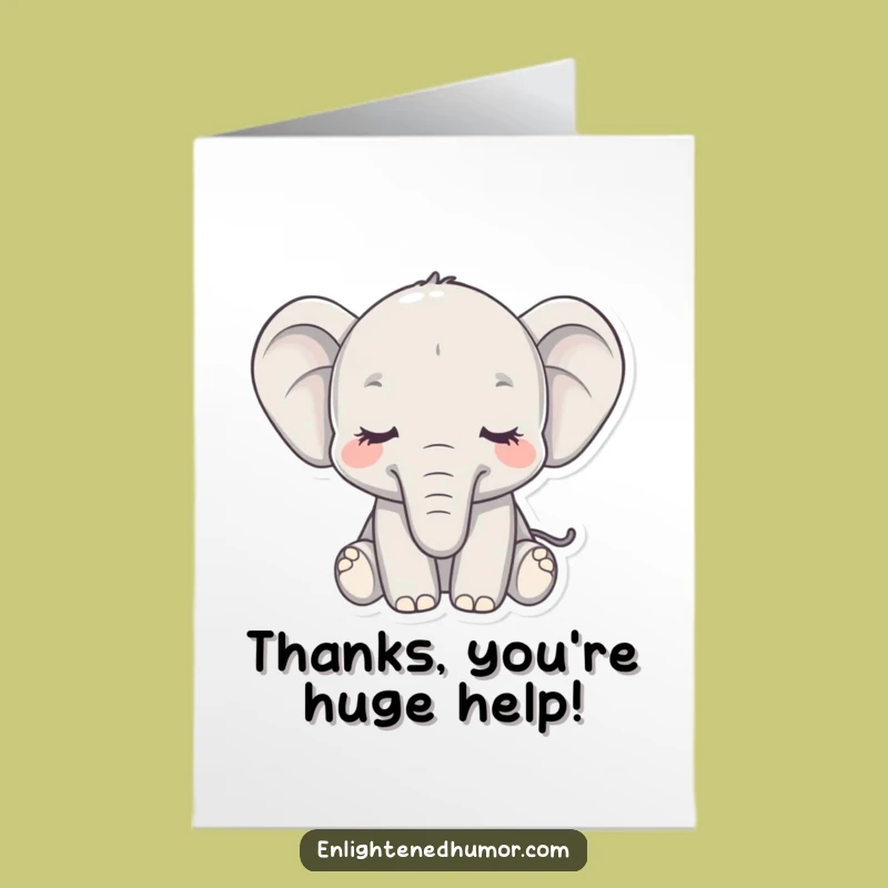 Free Printable Elephant Thank You Card: Calm Appreciation, Downloadable Gift