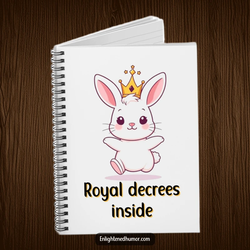 Funny Bunny King Notebook: A lined notebook with a graphic of a hopping bunny wearing a tiny, shining crown.