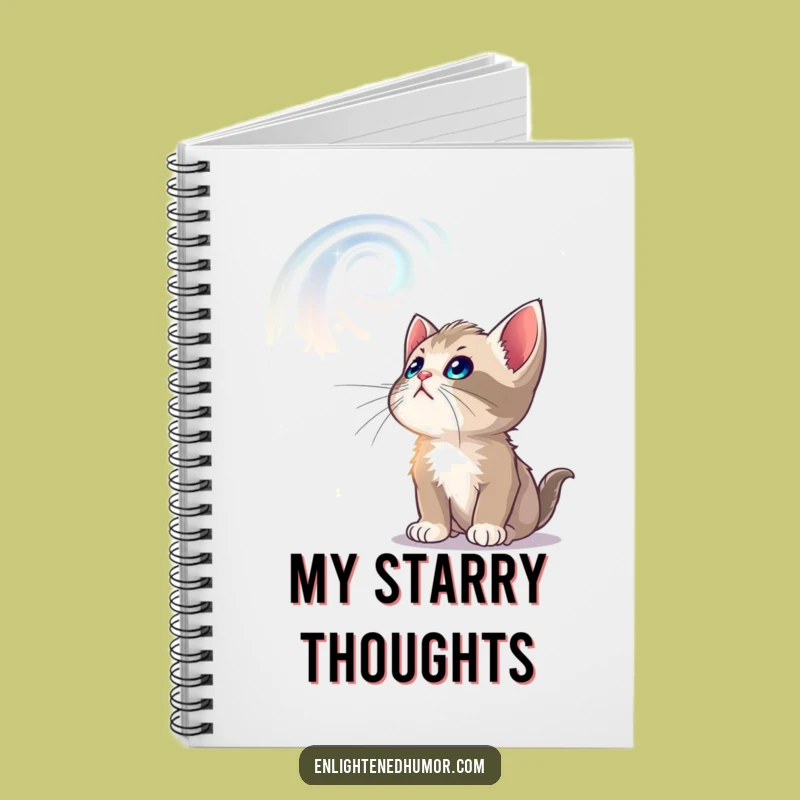 Funny Curious Kitten Notebook: Journal Your Cosmic Thoughts and Dreams