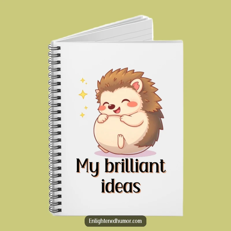 Funny Giggling Hedgehog Notebook - Sparkly Character Journal, Creative & Humorous, Funny Gift