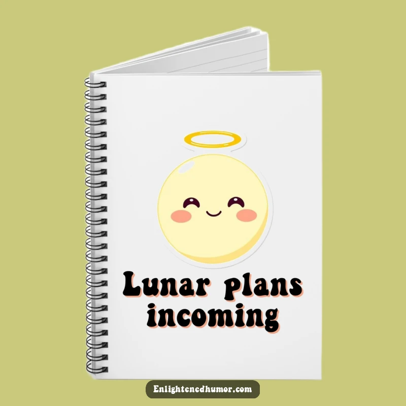 Funny Moon Notebook with Halo A Cosmic Funny Gift Journal