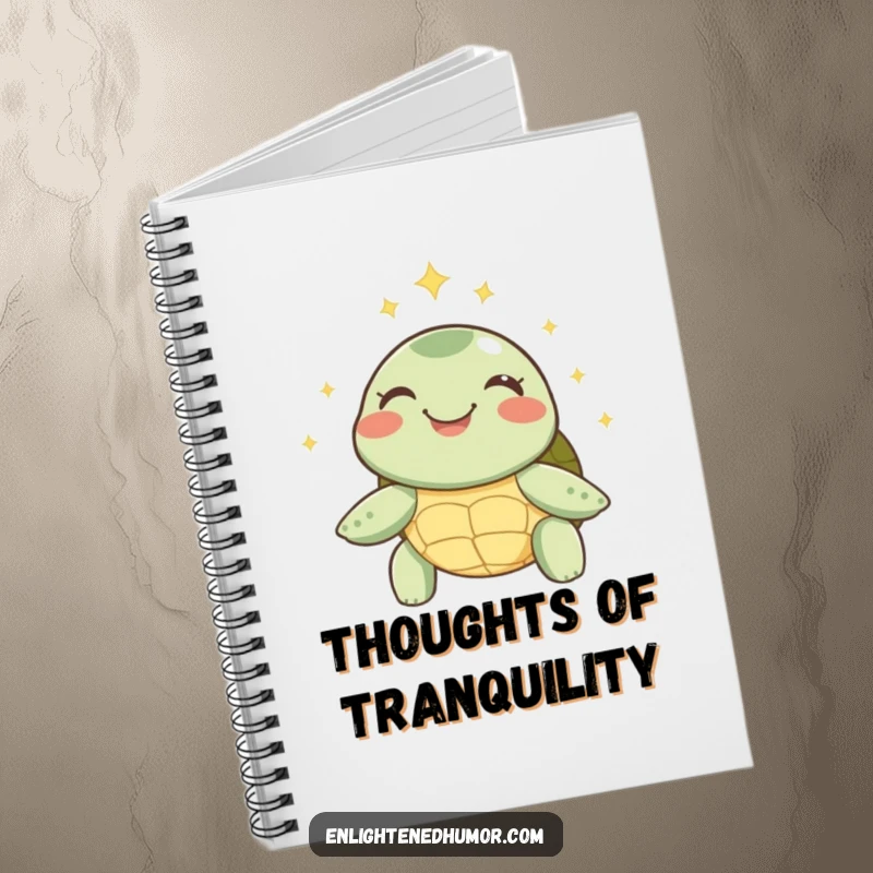 Funny Turtle Notebook: Features a joyful turtle beaming with inner peace, encircled by a sparkly halo. Perfect for calm writing.