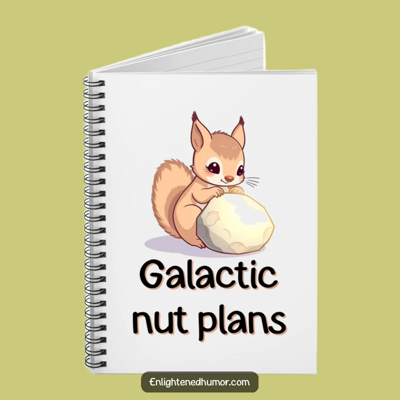 Funny Celestial Squirrel Notebook: Glowing Stone Contemplation, Cosmic Journal Gift!