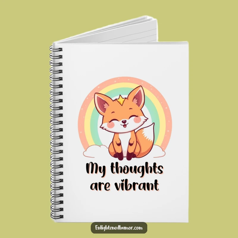 Funny Celestial Fox Notebook: Rainbow Peek Journal - Cosmic Ideas Gift