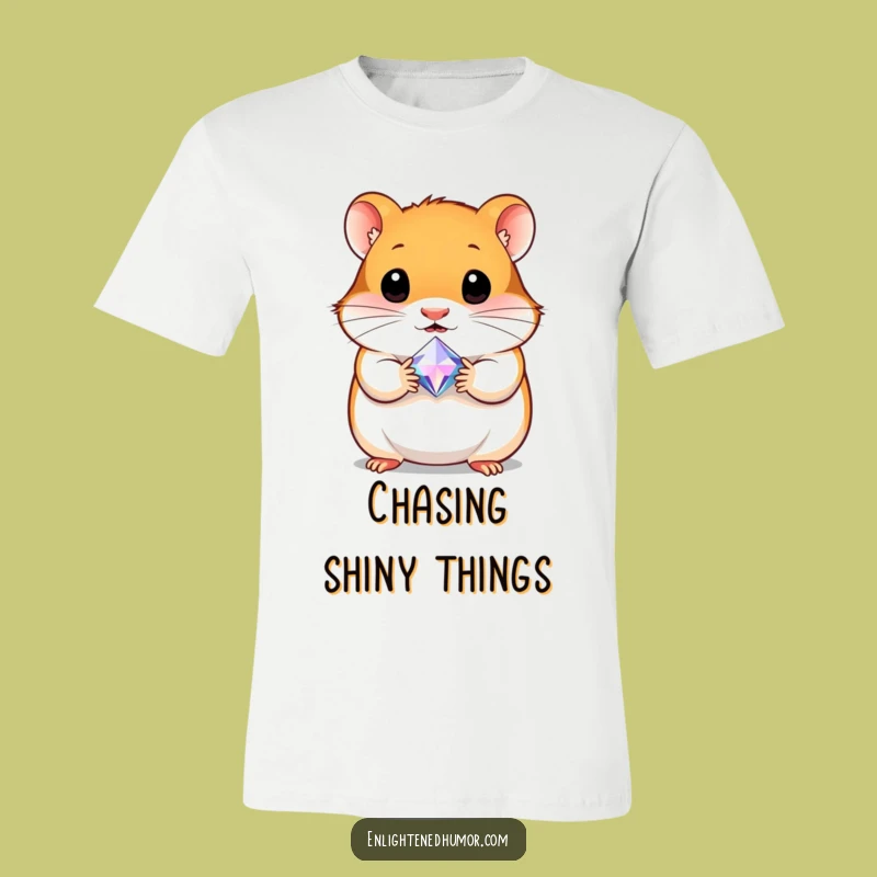 Funny Hamster Gem T-Shirt: Curious Cute Character, Shiny Humorous Gift