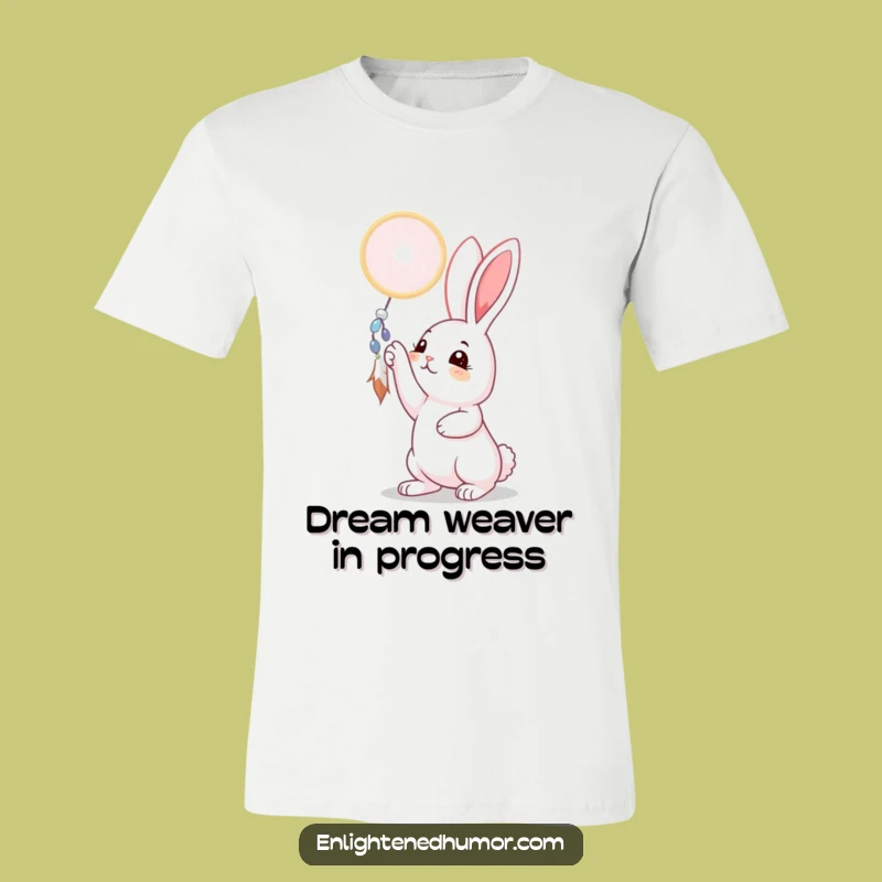 Funny Curious Rabbit Dreamcatcher T-Shirt: Whimsical Animal Lover Apparel Gift