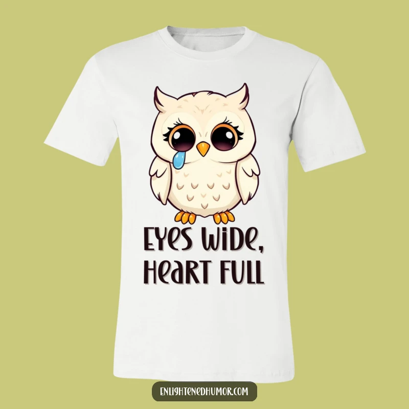 Funny Kawaii Owl Enlightenment T-Shirt: Joyful Tears Owl Tee for Wisdom
