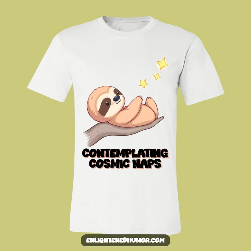 Funny Celestial Sloth T-Shirt: Star Gazing Peace - Thoughtful Cosmic Tee Gift