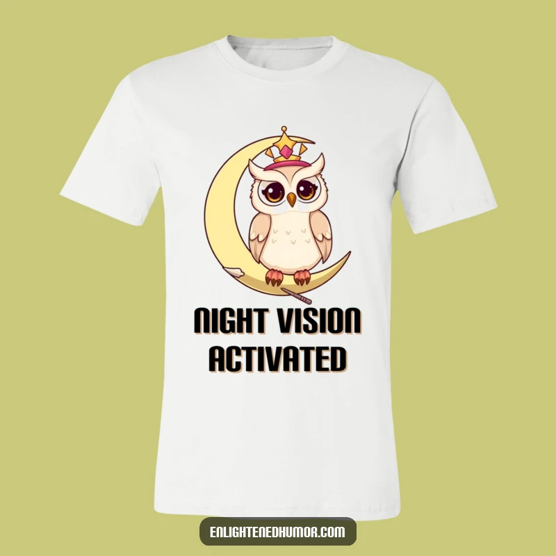 Funny Wise Celestial Owl T-Shirt: Twinkling Moon Percher, Cosmic Sage