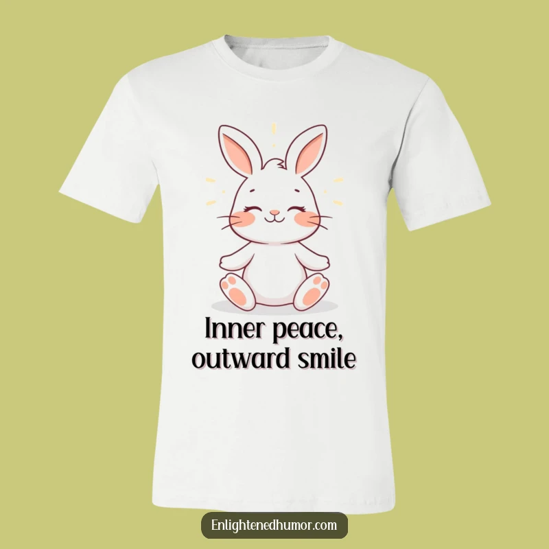 Funny Rabbit Zen T-Shirt: Meditative Hare, Calm and Comical Tee, Ideal Funny Gift