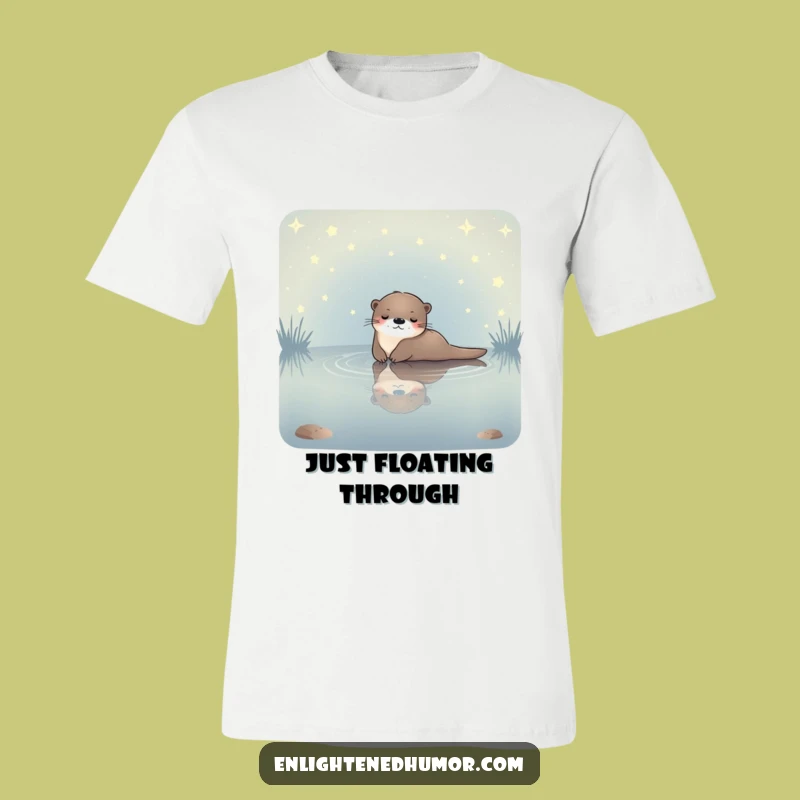 Funny Celestial Otter T-Shirt: Starlit Pond Relaxation, Comfortable & Calm Gift!