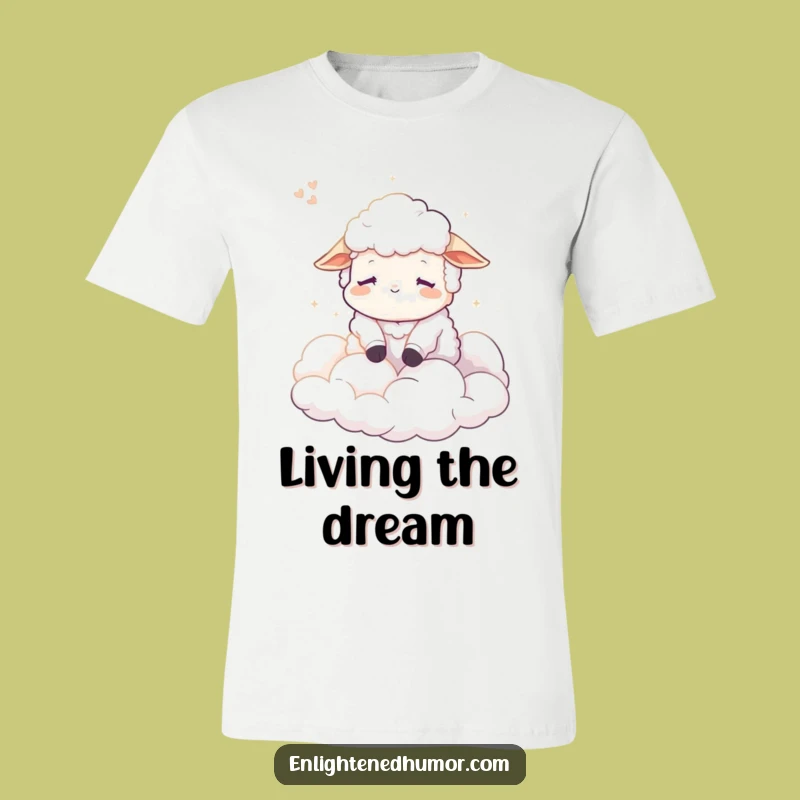 Funny Calm Sheep T-Shirt: Dreamy Cloud Design, Soft & Cozy Tee, Perfect Funny Gift