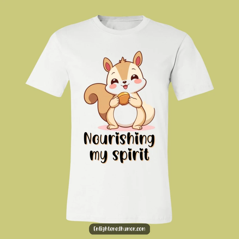 Funny Kawaii Squirrel Spirit T-Shirt: Generous Squirrel Offering Nut Tee
