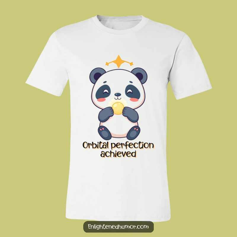 Funny Celestial Panda T-Shirt: Gleeful Orb Balancing Fun - Adorable Cosmic Animal Tee Gift