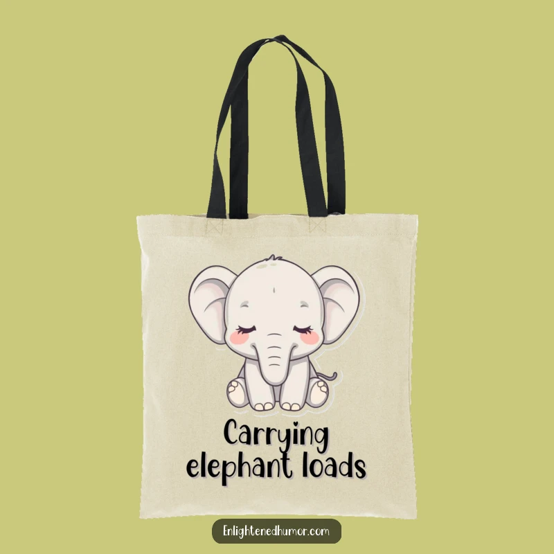 Funny Elephant Tote Bag: Carry Peace & Humor - Perfect Gift!