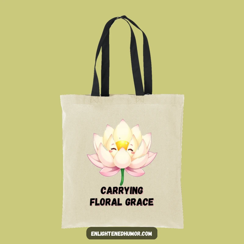 Funny Lotus Flower Tote Bag: Sparkling Accessory, Carry Your Grace
