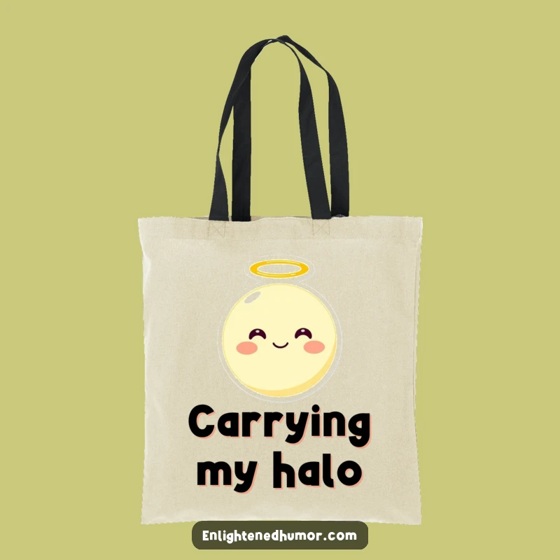 Funny Moon Tote Bag with Halo A Versatile Funny Gift Accessory