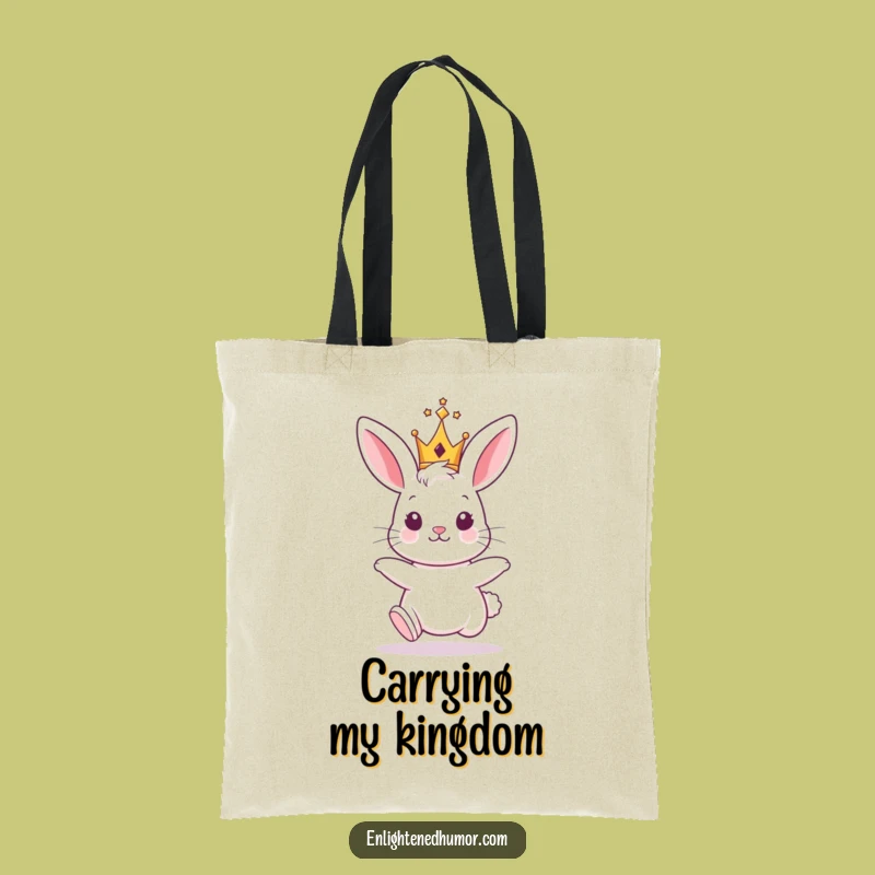 Funny Bunny King Tote Bag: Spacious, Royal, Humorous Carry-All Gift