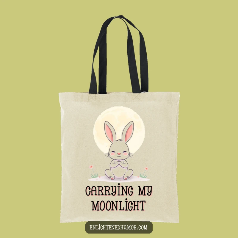 Funny Rabbit Moon Tote Bag: Carry Your Peace with This Humorous Companion