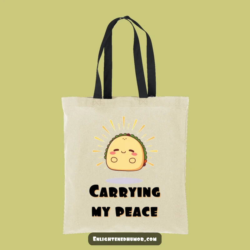 Funny Radiant Taco Levitation Tote Bag - Carry Your Calm Energy Gift