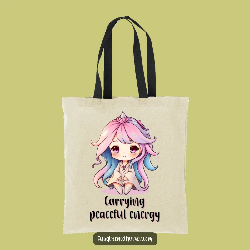 Funny Aura Character Tote Bag: Soft Colors, Serene Everyday Accessory