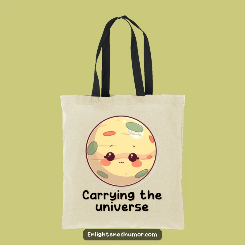 Funny Tote Bag: Curious Planet Character, Eco-Friendly and Humorous Funny Gift