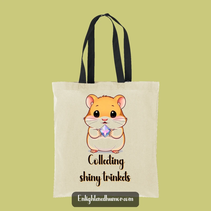 Funny Hamster Gem Tote Bag: Curious Cute Character, Practical Humorous Gift