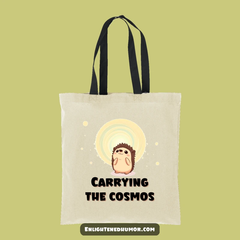 Funny Hedgehog Cosmic Tote Bag: Carry Your Essentials with Stellar Humor