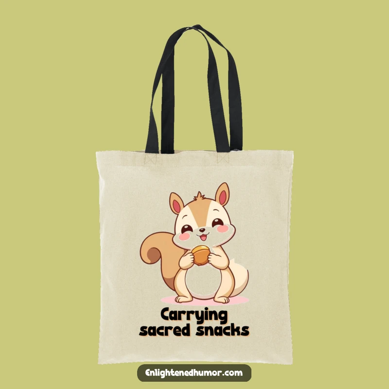 Funny Kawaii Squirrel Spirit Tote Bag: Generous Squirrel Offering Nut Gift