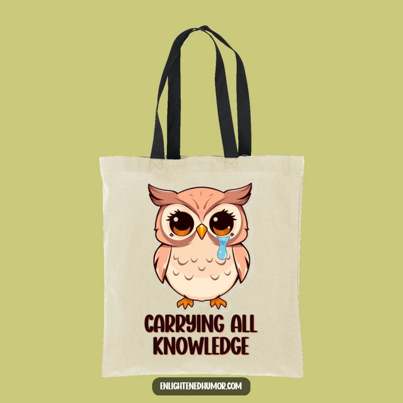 Funny Owl Tote Bag: Kawaii Enlightened Carry-All, Chic Funny Gift for Bookworms