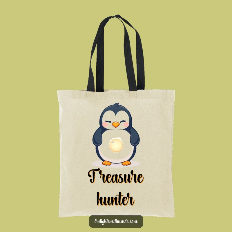 Funny Penguin Pearl Tote Bag: Spacious, Ocean-Themed, Humorous Carry-All