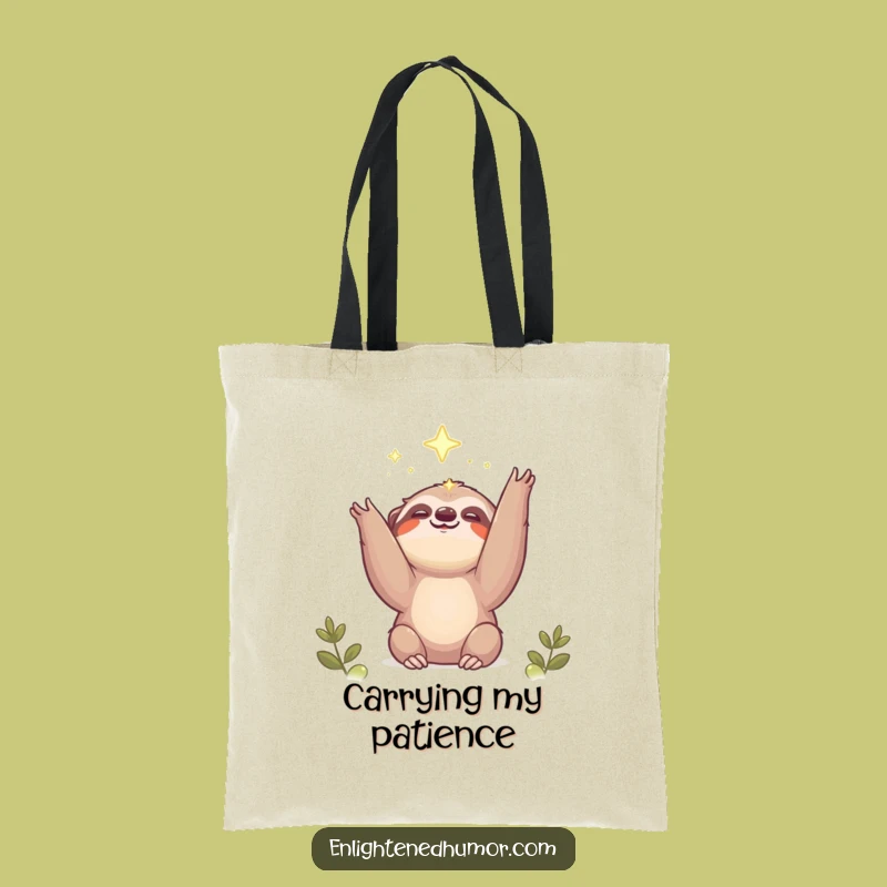 Funny Sloth Tote Bag: Reach for Light, Cute Dreamer Carry-All